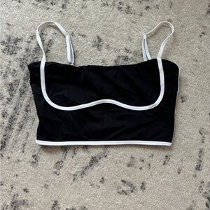 Black and White Sports Bra